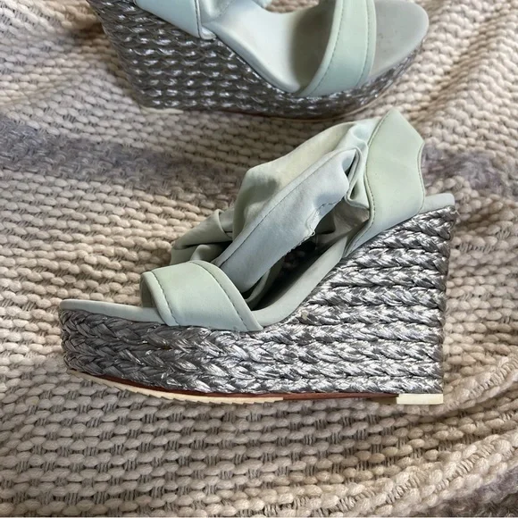 Donald J Pliner nela wedge espadrille sandal mint sz 7 - Picture 2 of 8
